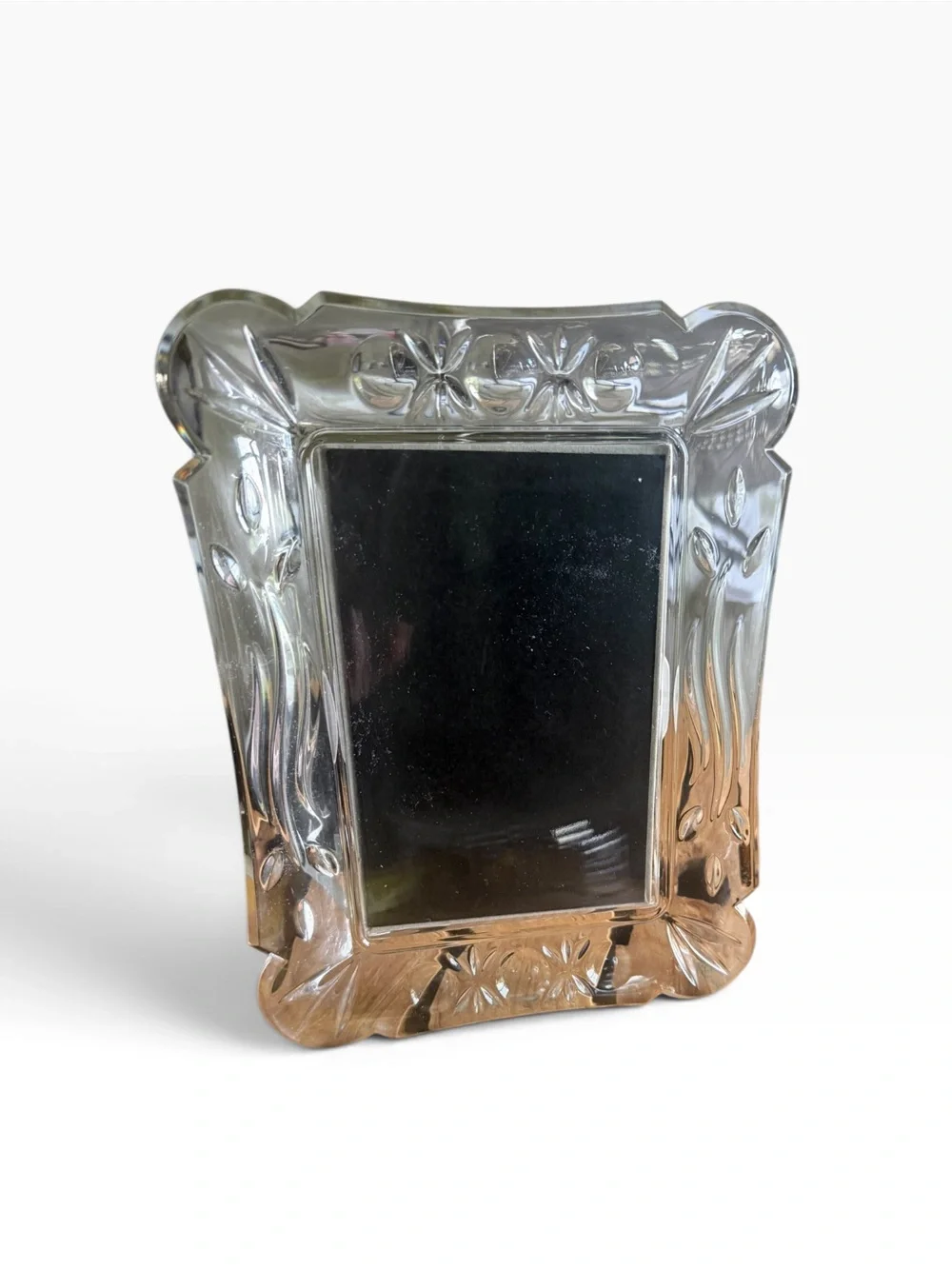 PartyLite Clear Glass Floral 4x6 Picture Frame